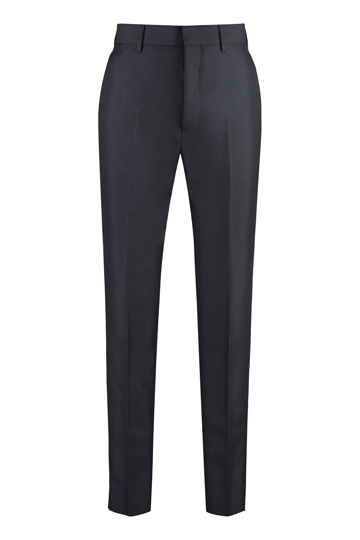 PRADA Blue Wool Blend Tailored Trousers for Men