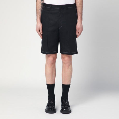 PRADA Linen Bermuda Shorts for Men - SS25