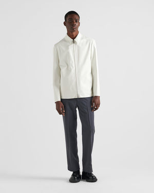 Premium White Calf Leather Shirt Jacket for Men