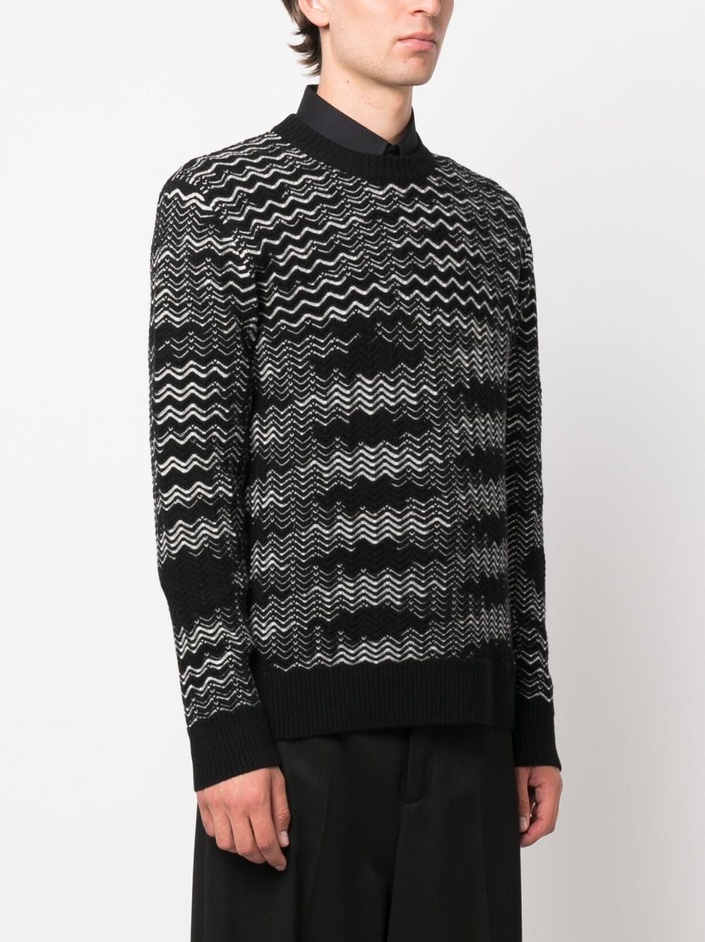 MISSONI Fashionable 23FW Men's Black Sweater for the Trendy Gentleman