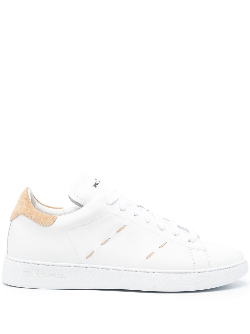 KITON Men's White Leather Panelled Sneakers - SS24