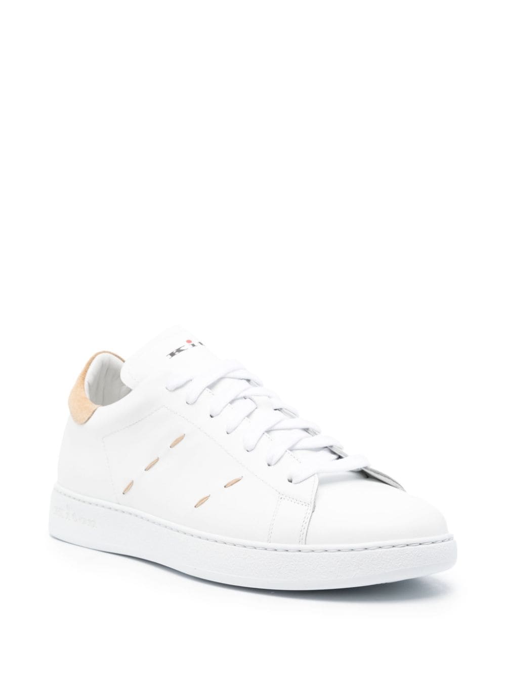 KITON Men's White Leather Panelled Sneakers - SS24