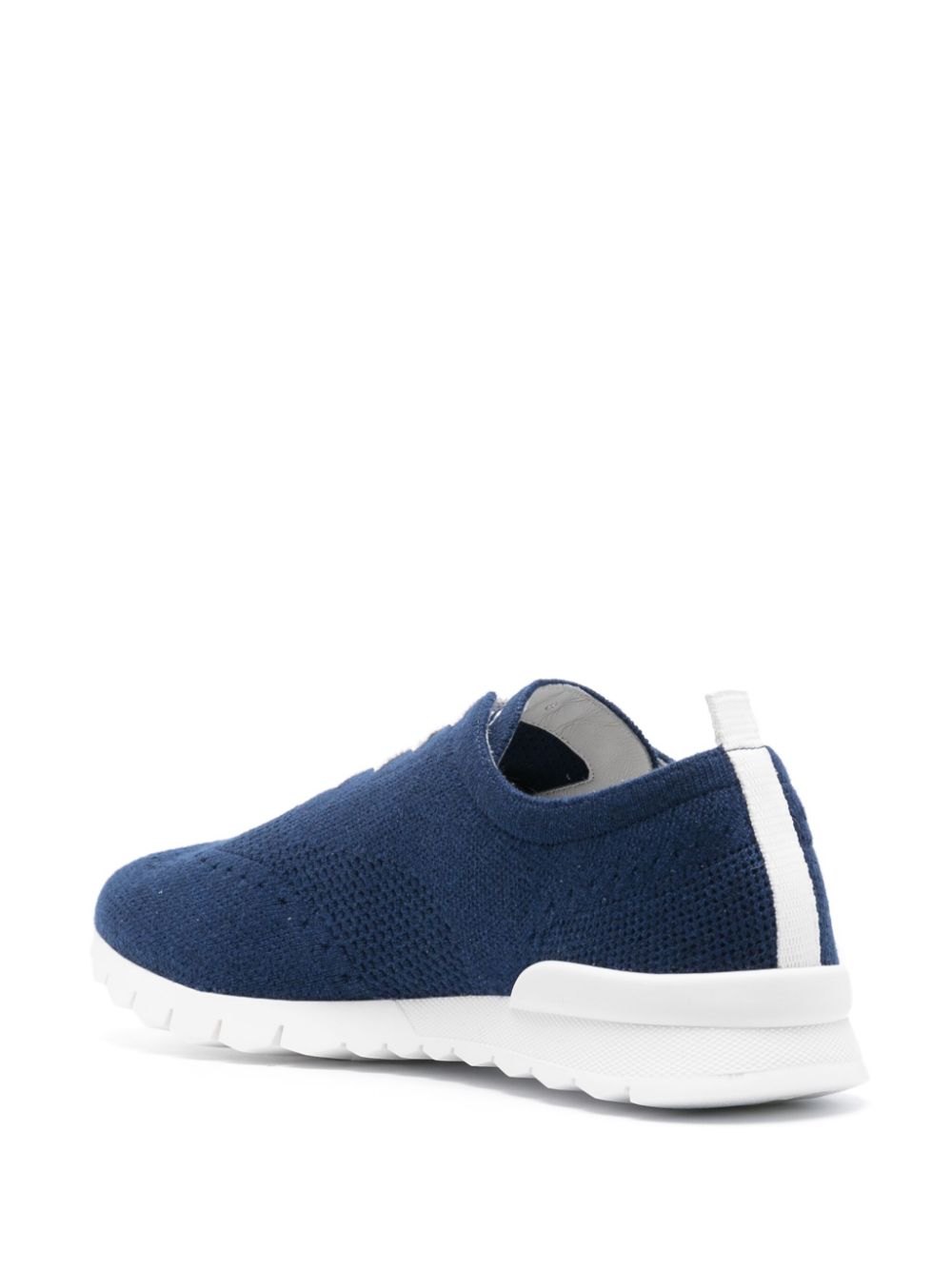 KITON Navy Blue Knit Low-Top Sneakers for Men