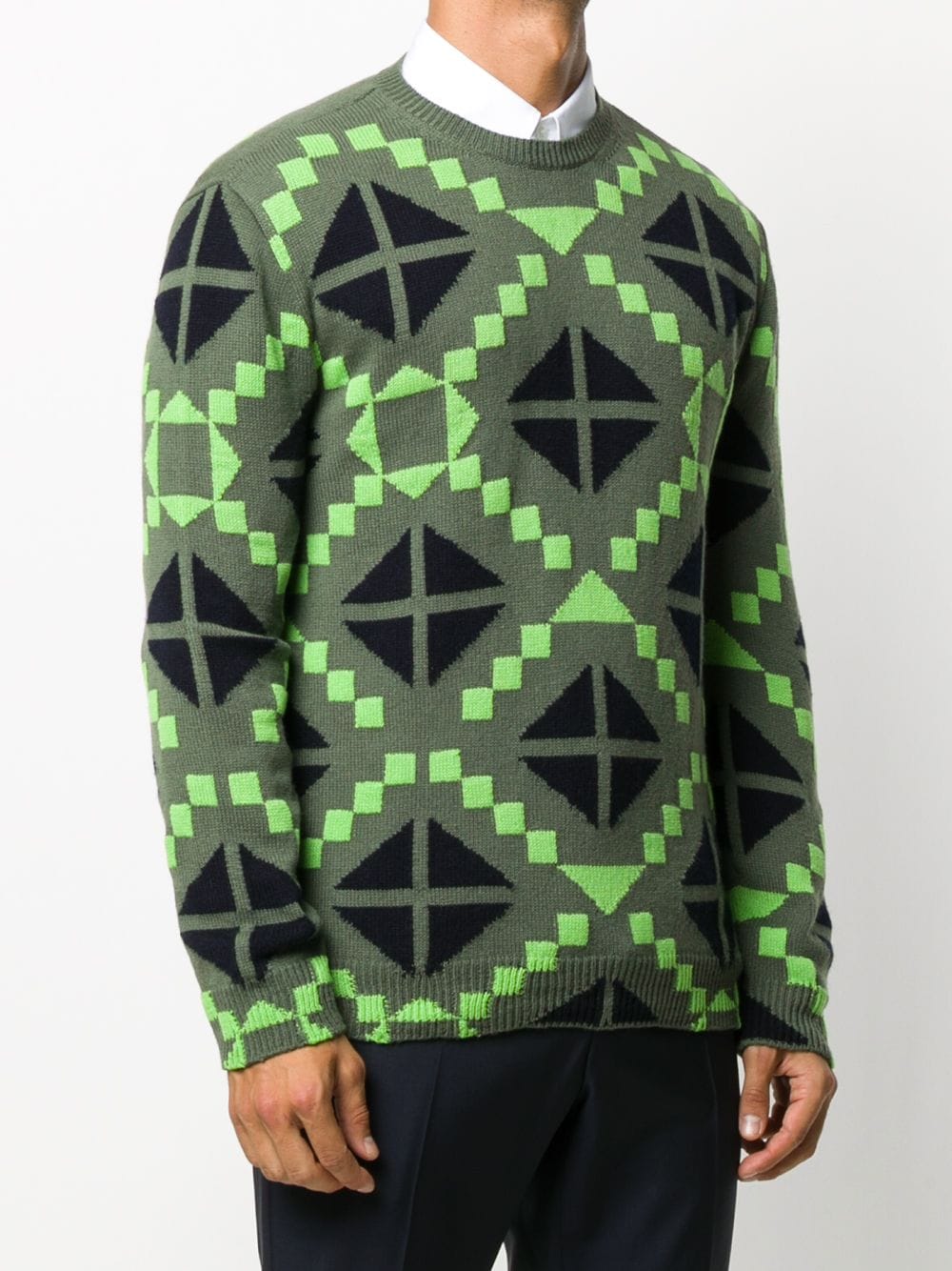 VALENTINO Luxurious Cashmere Sweater for Men in Olive, Navy, and Fluorescent Green