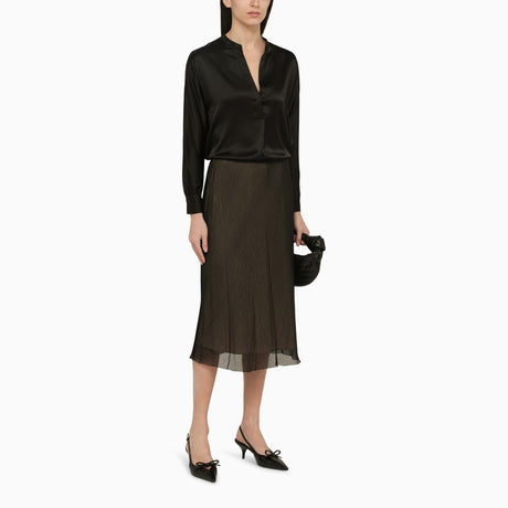 VINCE Black and Beige Viscose Midi Skirt for Women