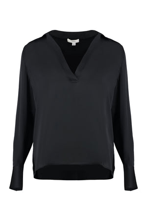 VINCE Elegant Black Silk Blouse for Women