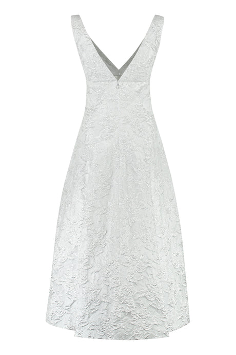 PHILOSOPHY DI LORENZO SERAFINI Silver Floral Midi Dress for Women - SS23