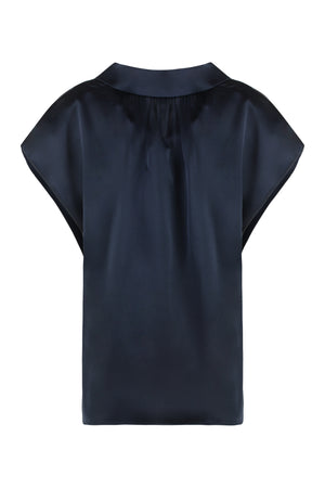 VINCE Silk Blouse with Classic Collar - SS25 Edition