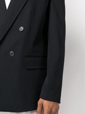 VALENTINO Navy Double-Breasted Jacket for Men in SS23 Collection