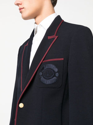 VALENTINO Navy Blue Semi-Lined Jacket for Men - SS23 Collection