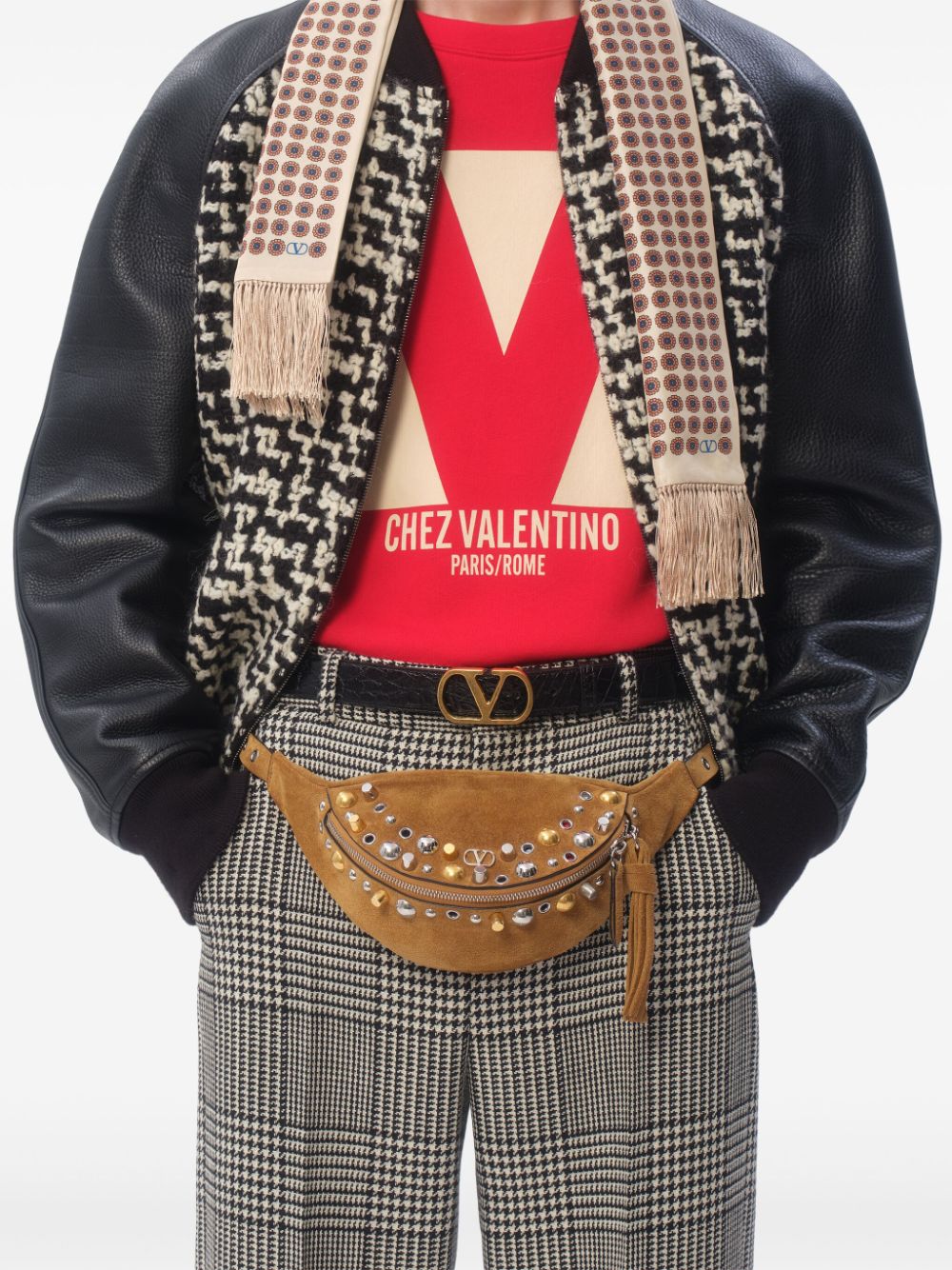 VALENTINO Tweed Bomber Jacket for Men - SS25 Collection