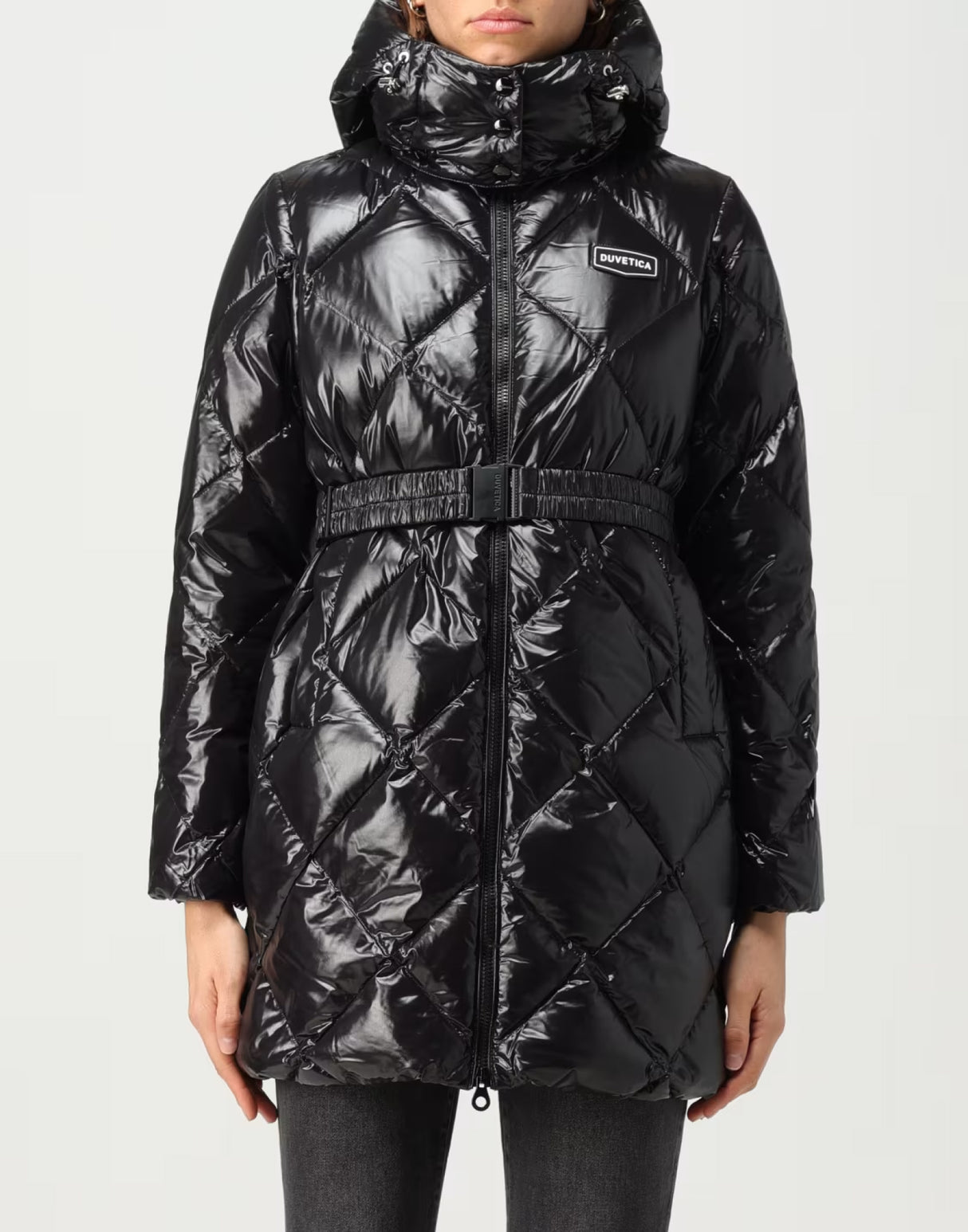 DUVETICA Long Black Down Jacket for Women