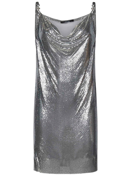 VERSACE Sophisticated Mini Dress with Cowl Neckline