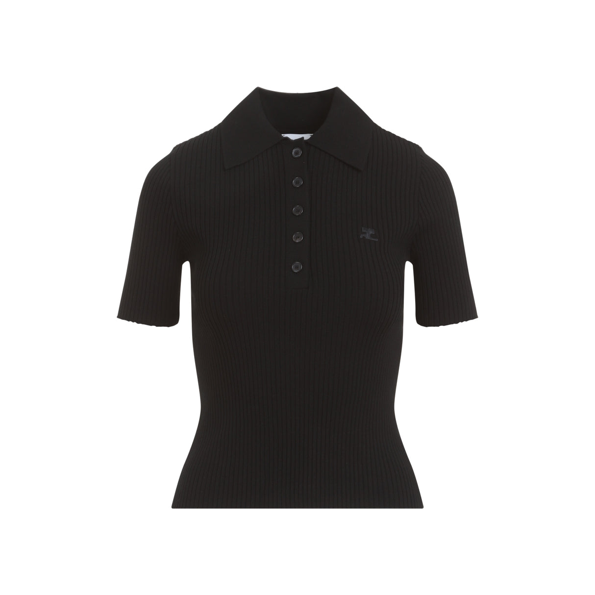 COURREGÈS Signature Black Polo Top for Women