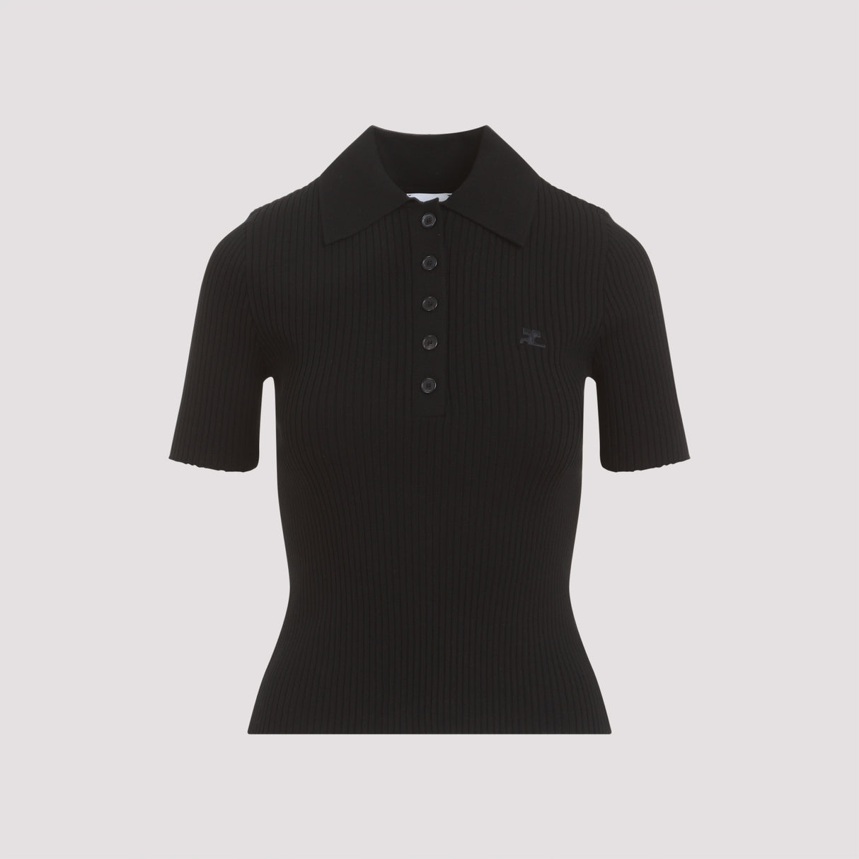 COURREGÈS Signature Black Polo Top for Women