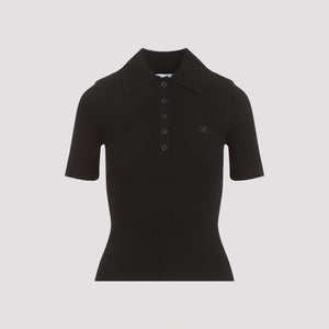 COURREGÈS Signature Ribbed Knit Polo for Women