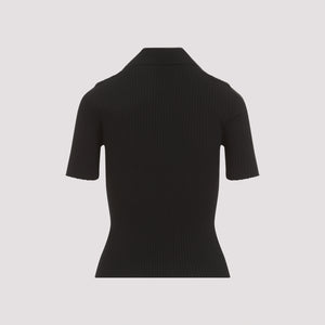 COURREGÈS Signature Black Polo Top for Women