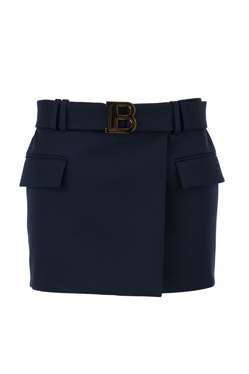 BALMAIN Blue Low-Rise Skirt for Women