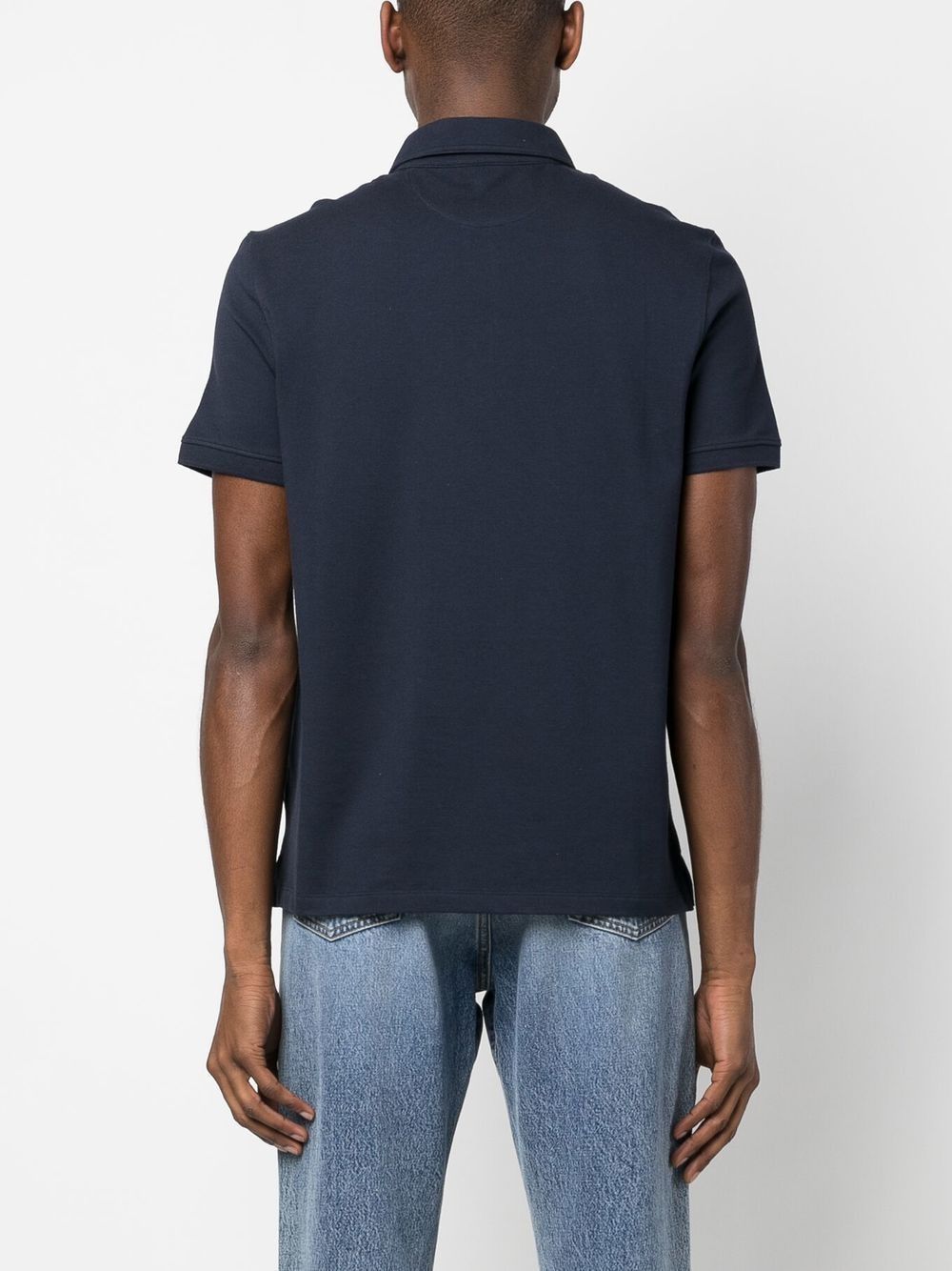 VALENTINO Navy Polo T-Shirt with Embroidered V Logo for Men - SS23 Collection