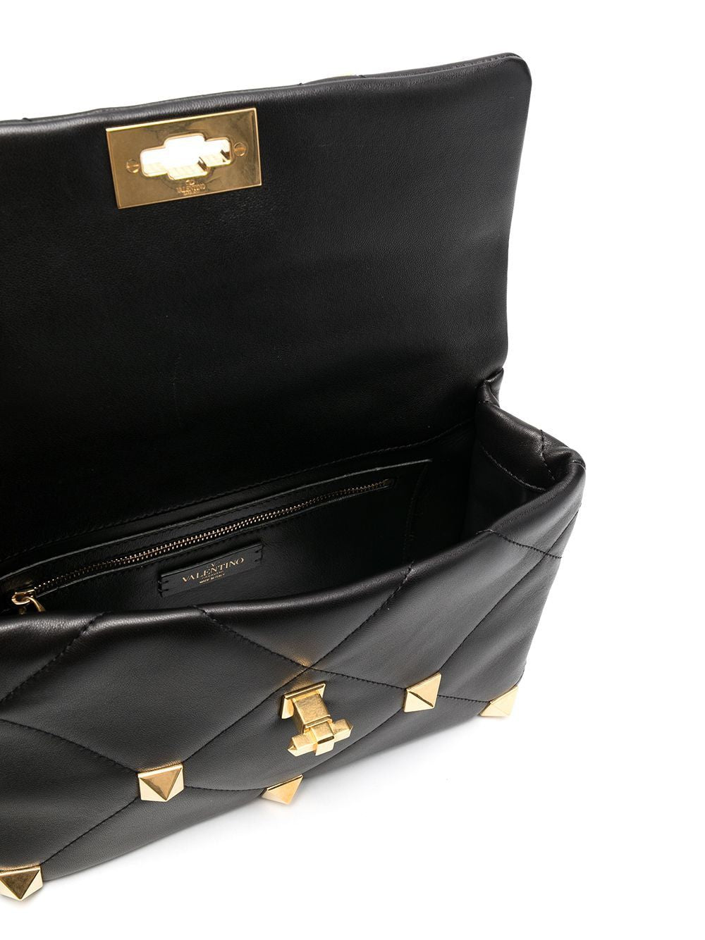 VALENTINO GARAVANI Chic Black Lambskin Leather Large Shoulder Bag for Women - SS23 Collection