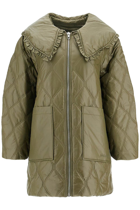 GANNI Lightweight Down Jacket with Oversized Collar - Size S/M