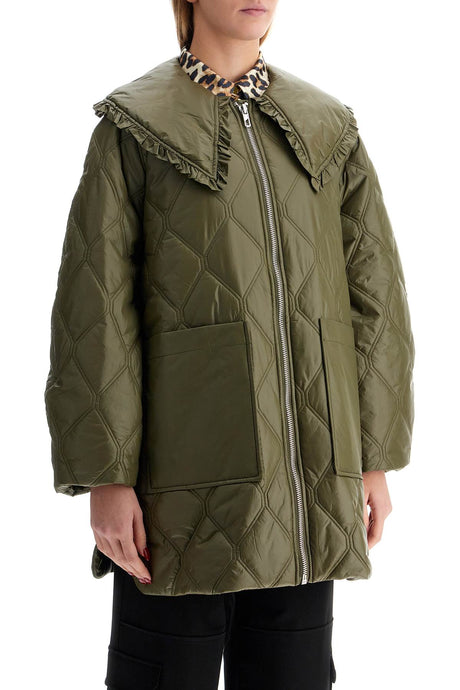 GANNI Lightweight Down Jacket with Oversized Collar - Size S/M