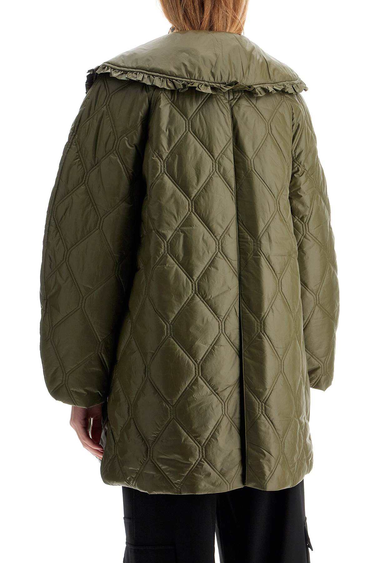 GANNI Lightweight Down Jacket with Oversized Collar - Size S/M