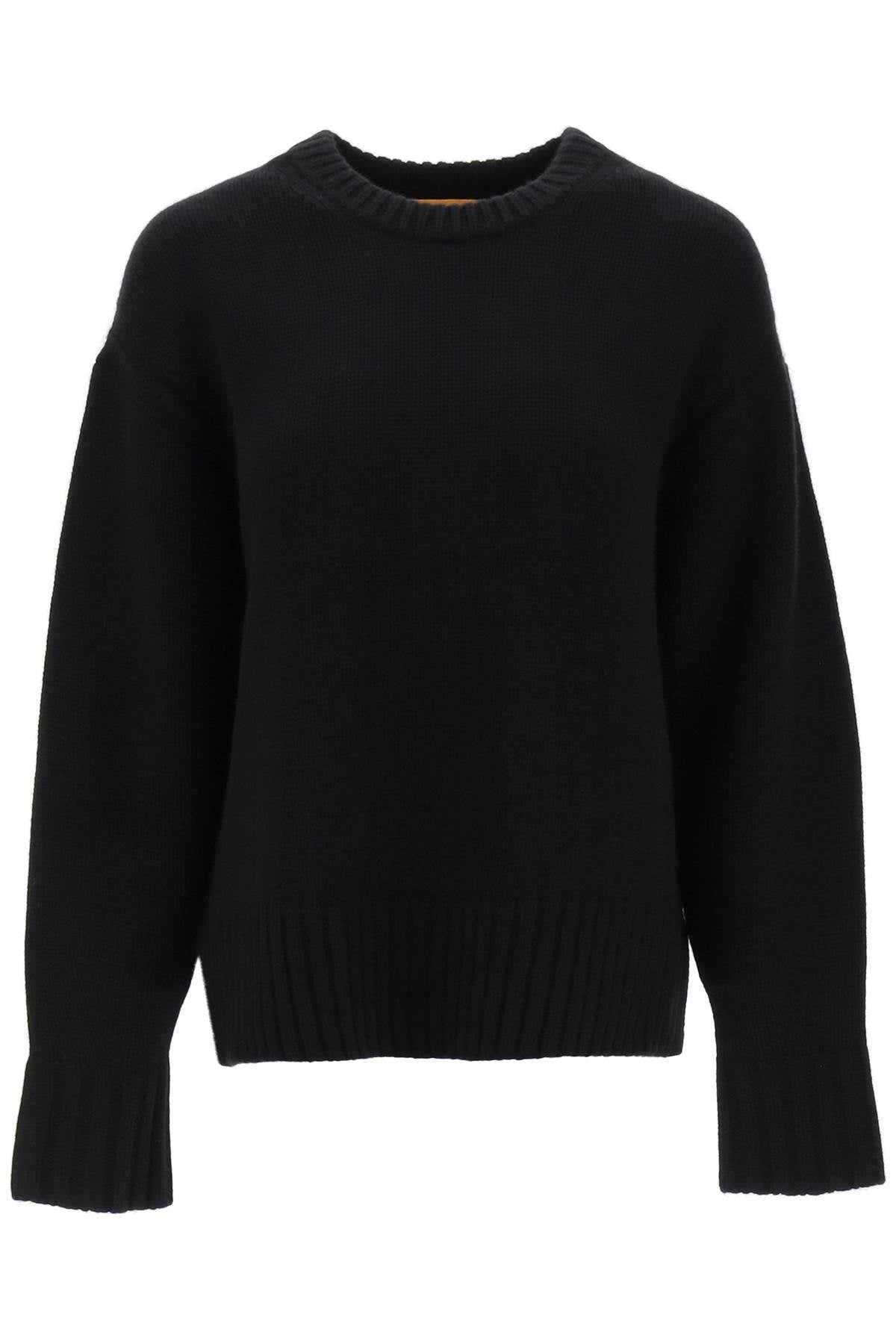 Luxurious Cashmere Sweater for Women in Black | Oversized Fit | Tuck-Stitch Detailing