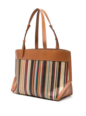 PAUL SMITH Multicolored Striped Tote Handbag