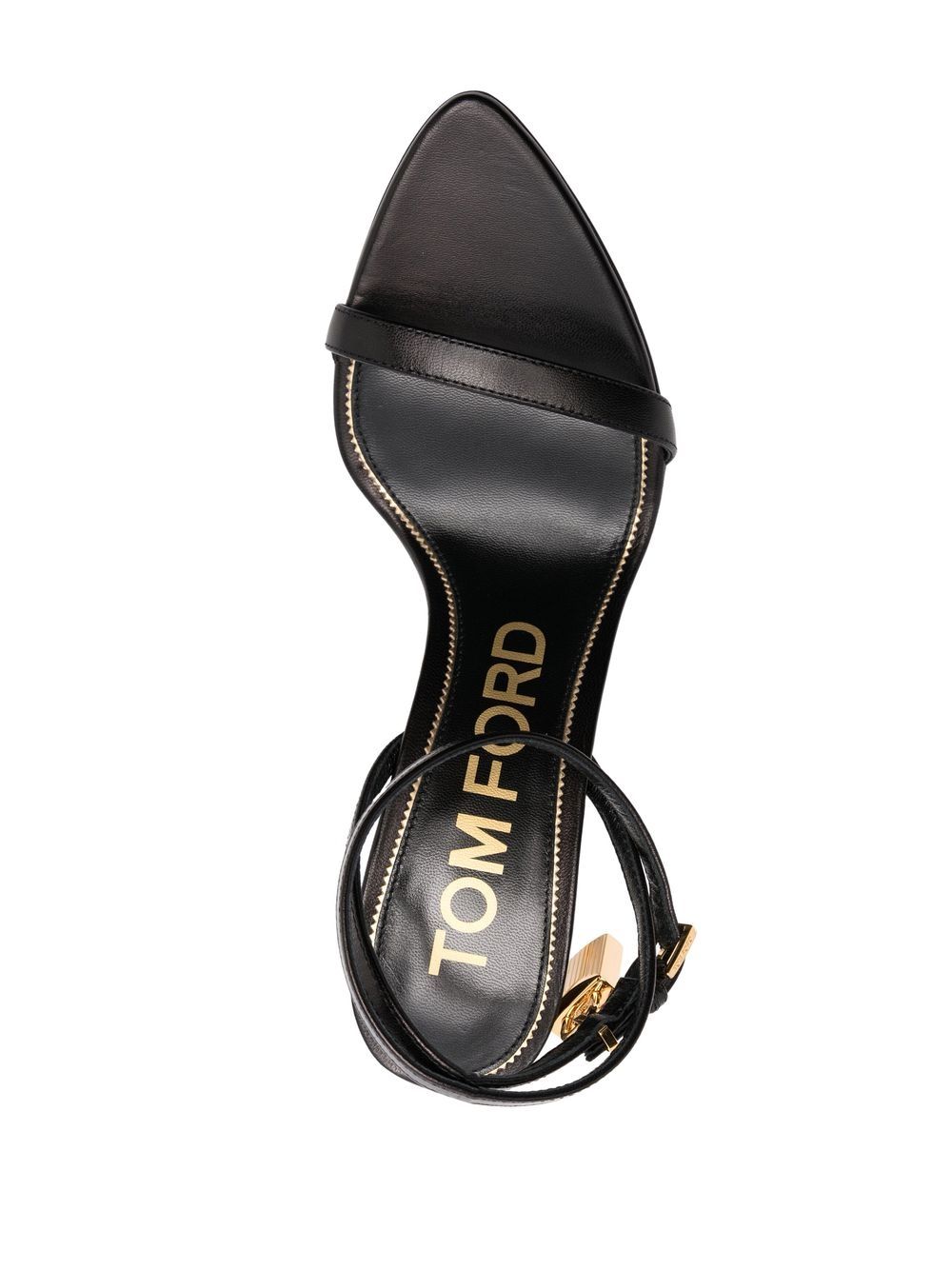 Black Leather Padlock Sandals