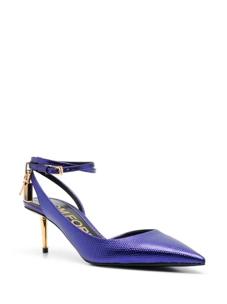 TOM FORD Purple Leather Pointed-Toe Pumps for Women - SS23 Collection