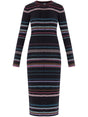 PAUL SMITH Striped Midi Dress with Metallic Detail