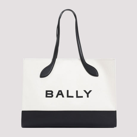 BALLY Nude & Neutral Organic Cotton Blend Tote Bag for Women