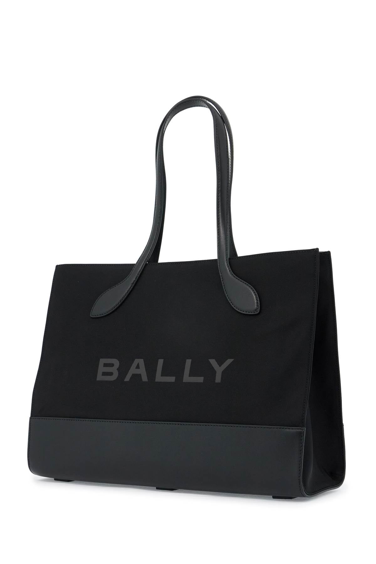 BALLY East/West Nylon & Leather Tote Handbag