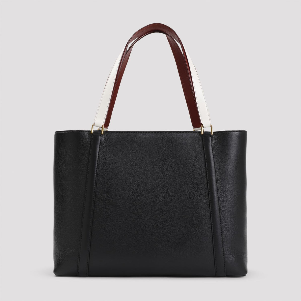 BALLY Elegant Black Leather Tote Bag 38x28x13 cm