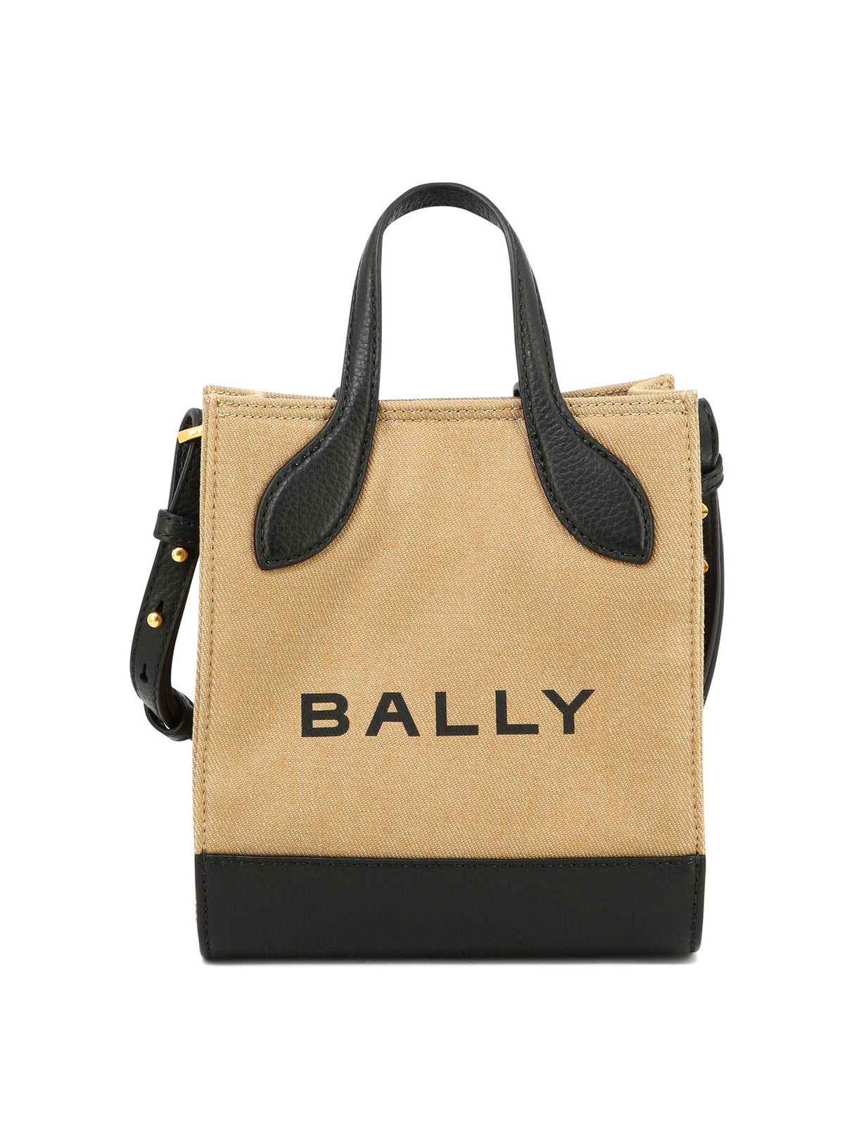 BALLY Tan Mini Handbag for Women - Cotton, Leather, and Polyester Blend