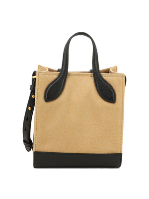 BALLY Tan Mini Handbag for Women - Cotton, Leather, and Polyester Blend