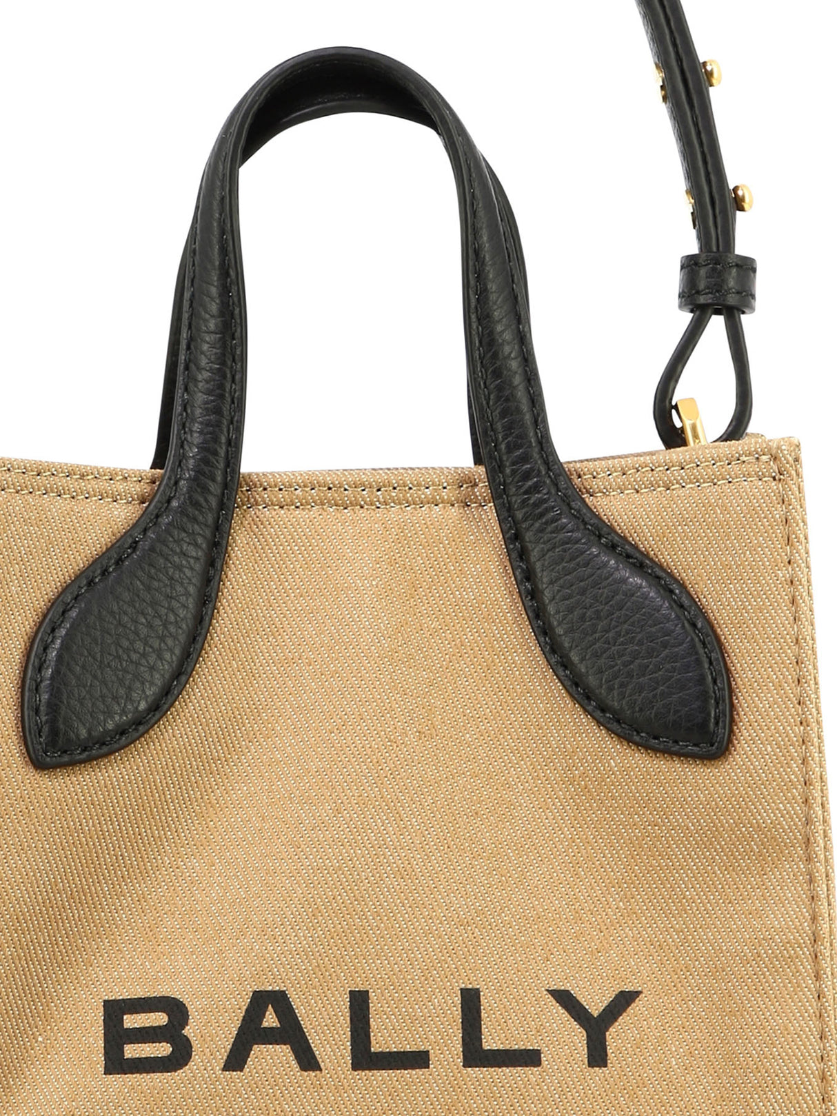 BALLY Tan Mini Handbag for Women - Cotton, Leather, and Polyester Blend