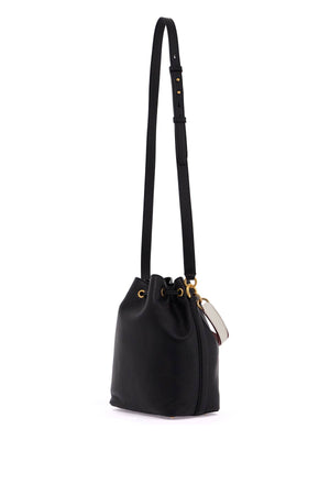 BALLY Hammered Leather Bucket Handbag with Drawstring Closure