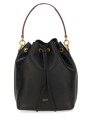 BALLY Elegant Bovine Leather Bucket Handbag