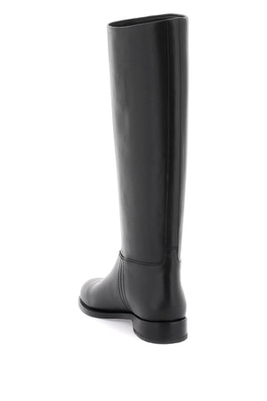 Huntington Boots for Women - Modern Twist on Traditional Riding Boots in Smooth Black Leather