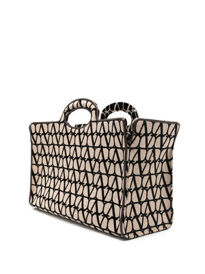 حقيبة يد Tote Handbag LE TROISIEME الرائعة بتصميم ألوان NATURALE/NERO/FONDANT للنساء