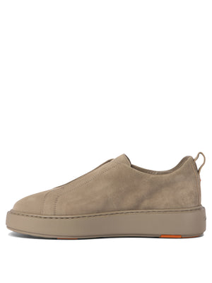 SANTONI Elegant Suede Slip-On Sneakers