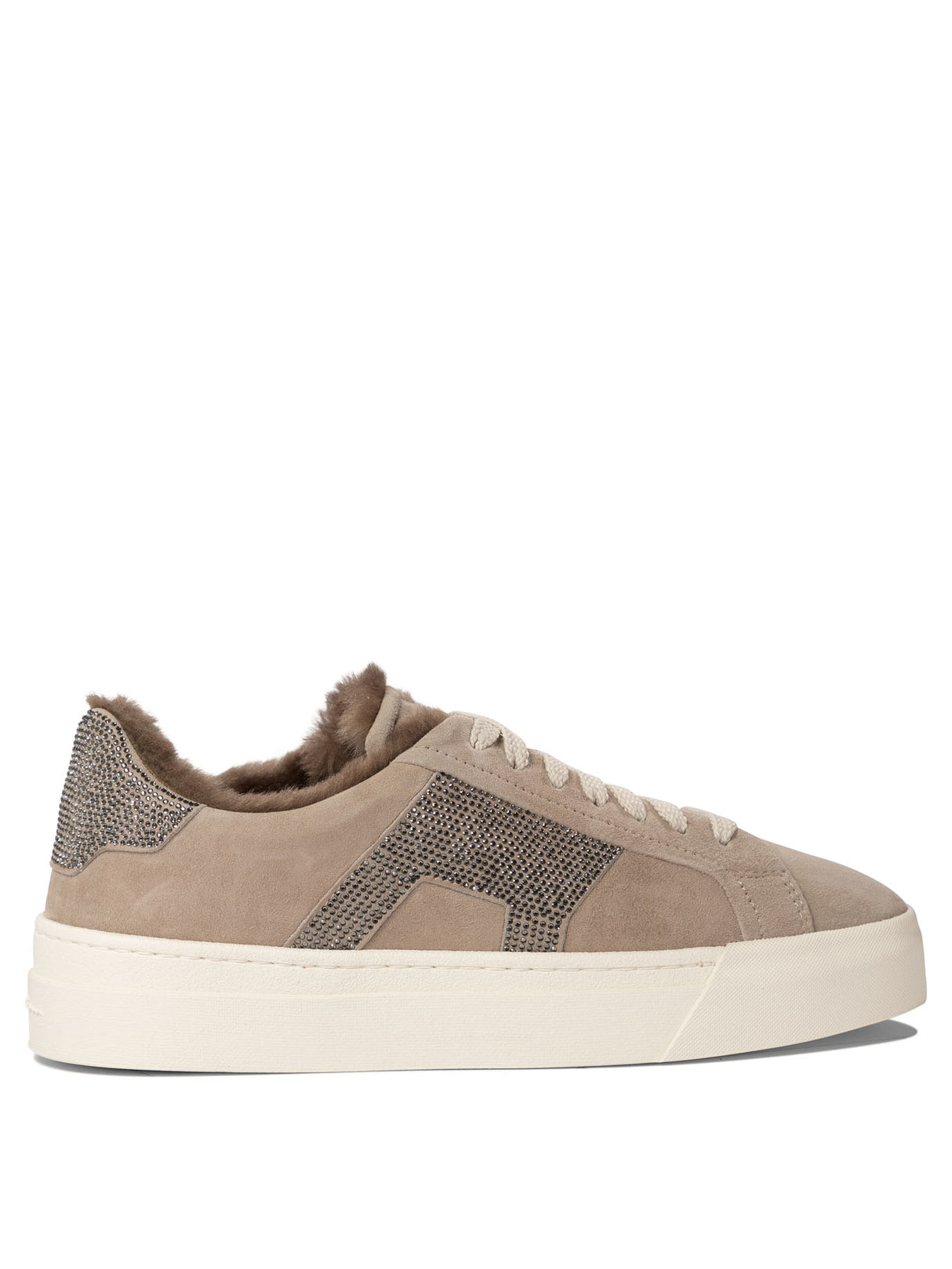 SANTONI Double Buckle Leather Sneakers for Women