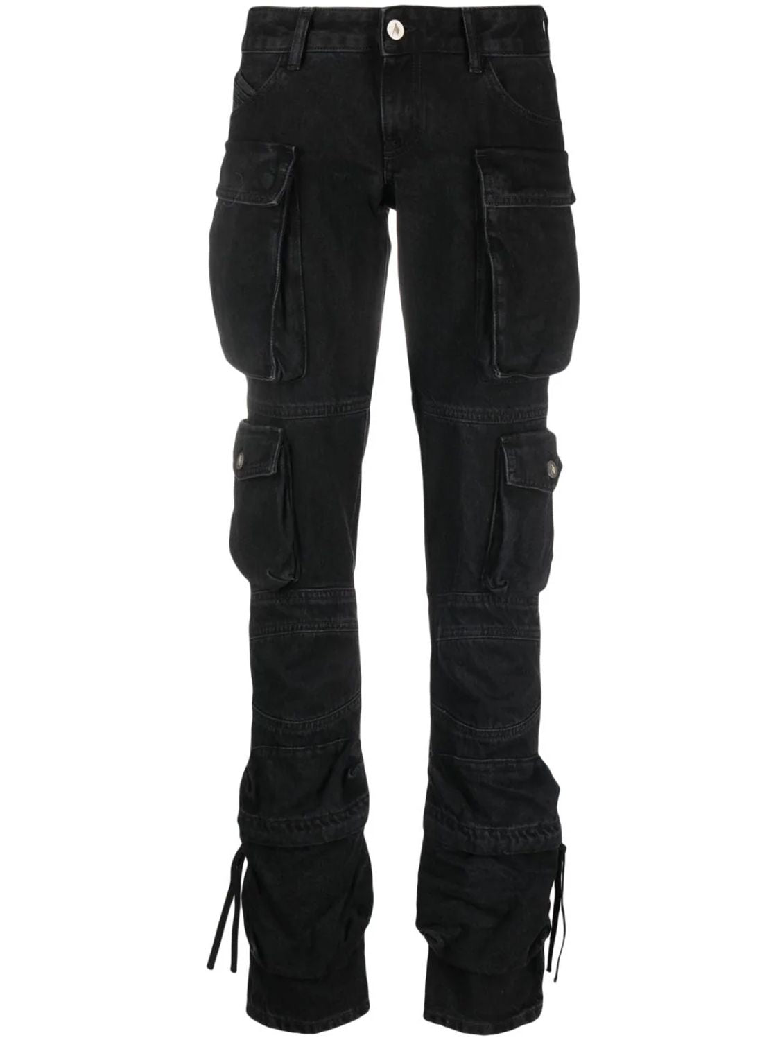 Low-Waist Essie Cargo Jeans in Black Cotton Denim for Women - SS24