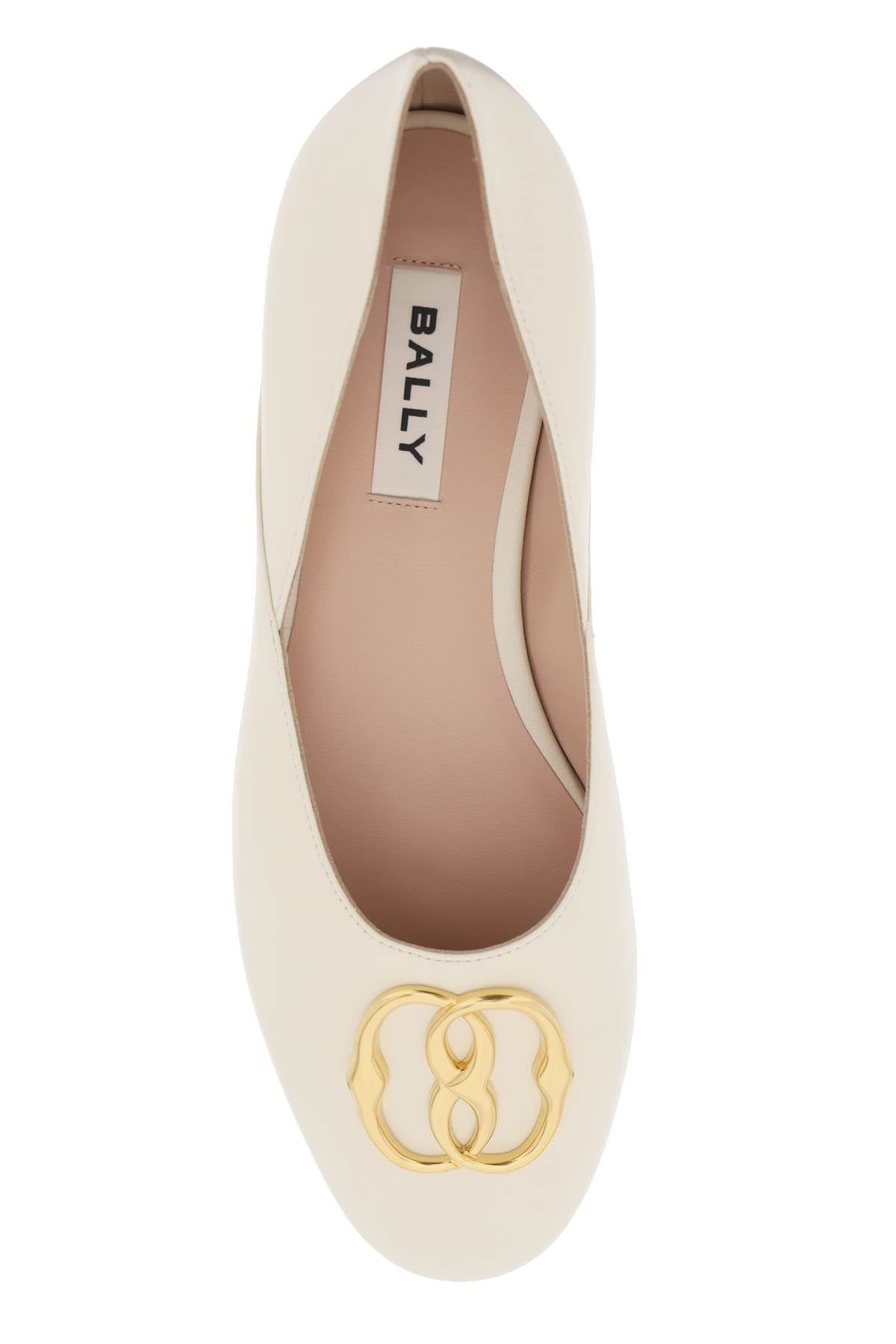 BALLY Elegant White Leather Ballet Flats for Every Occasion
