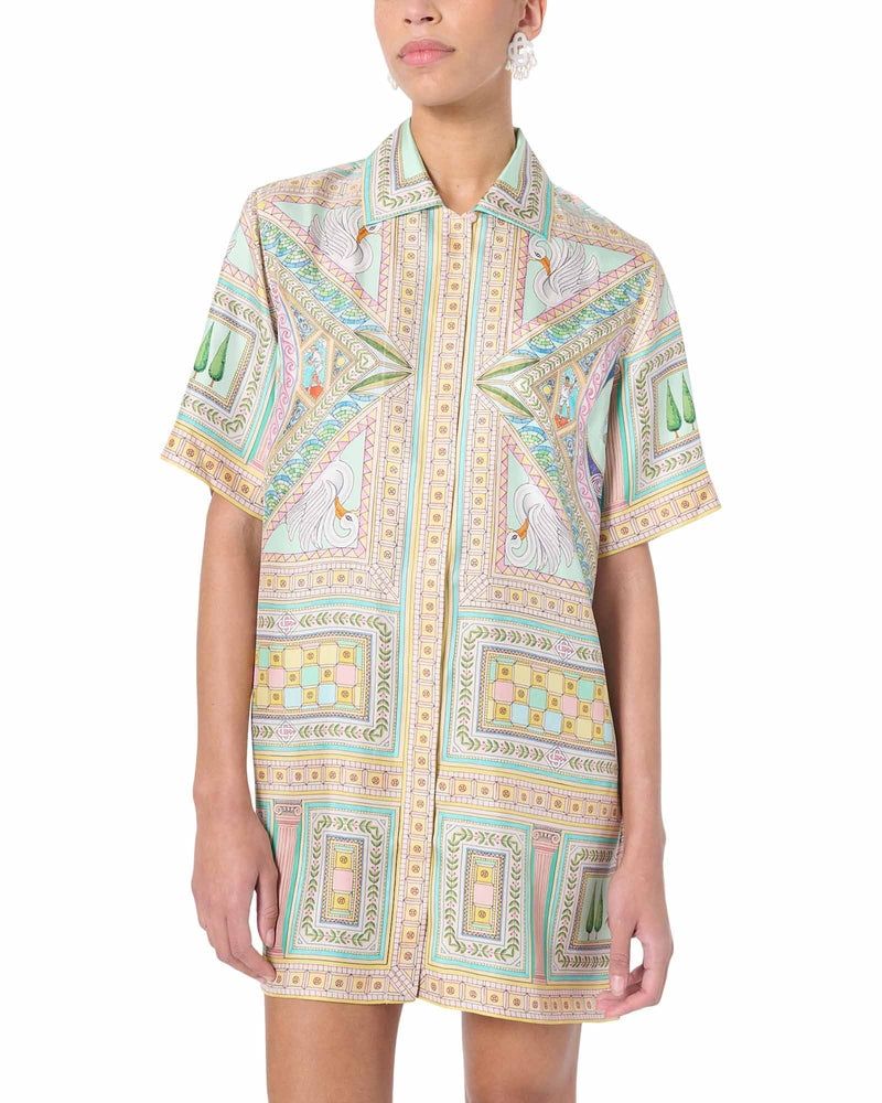 CASABLANCA Fall Fashion Must-Have: Luxurious Silk Printed Shirtdress for Women