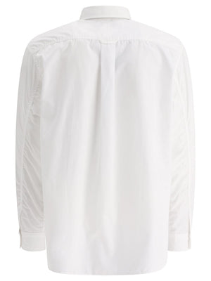 白色メンズパッチワークシャツ SS24シーズン用