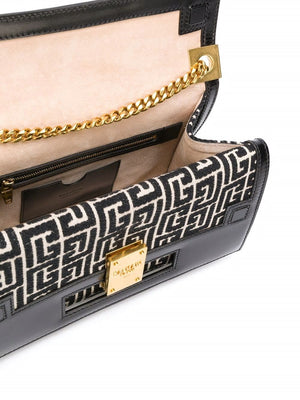 Elegant Ivory and Black Monogram Jacquard Handbag for Women