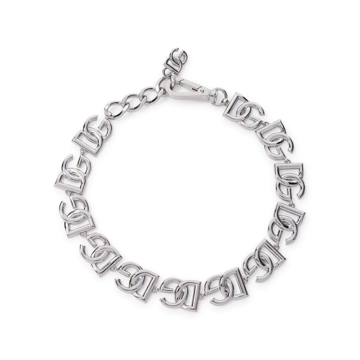 DOLCE & GABBANA Elegant Metallic Logo Pendant Necklace